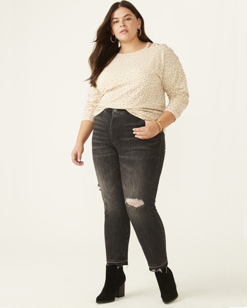 Front of plus size Riley Distressed Straight-Leg Jean by Kut From The Kloth | Dia&Co | dia_product_style_image_id:177455